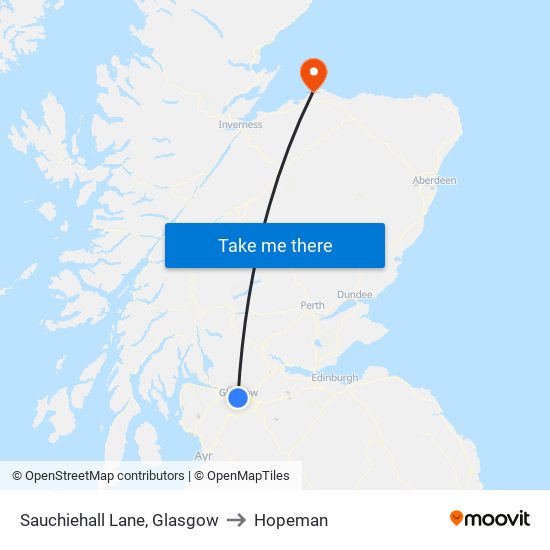 Sauchiehall Lane, Glasgow to Hopeman map