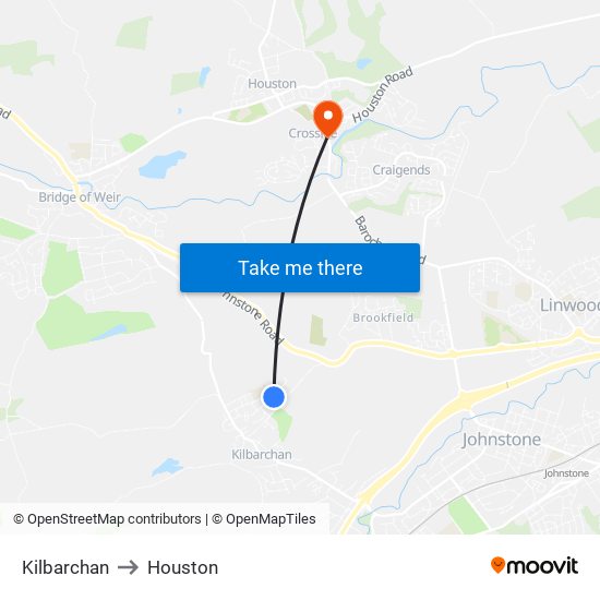 Kilbarchan to Houston map