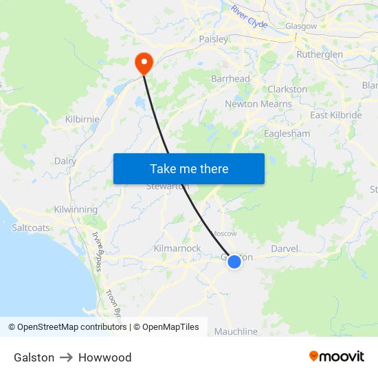 Galston to Howwood map