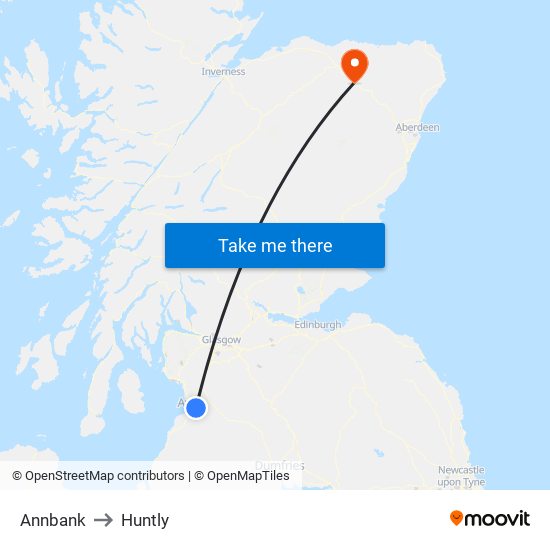 Annbank to Huntly map