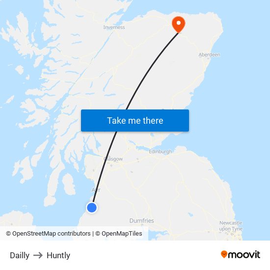 Dailly to Huntly map