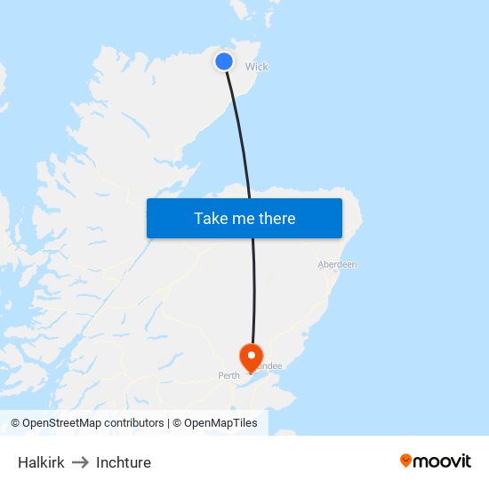 Halkirk to Inchture map