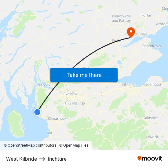 West Kilbride to Inchture map