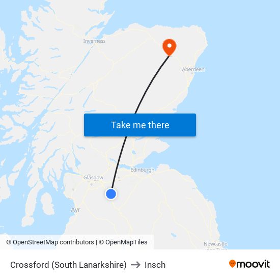 Crossford (South Lanarkshire) to Insch map