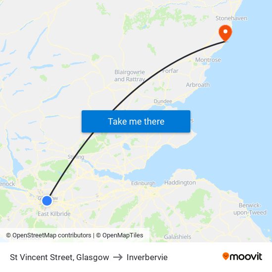 St Vincent Street, Glasgow to Inverbervie map