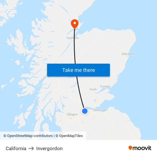 California to Invergordon map