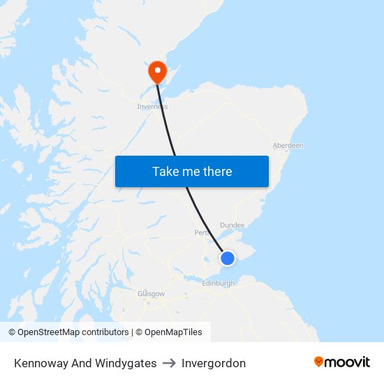 Kennoway And Windygates to Invergordon map