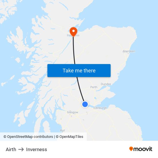 Airth to Inverness map