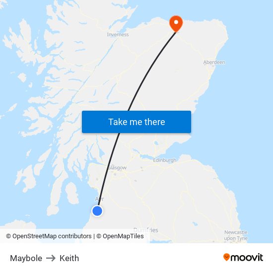 Maybole to Keith map