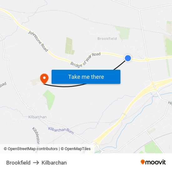 Brookfield to Kilbarchan map