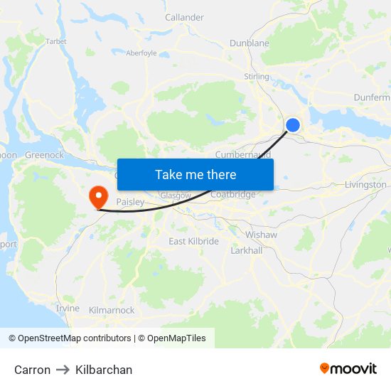 Carron to Kilbarchan map