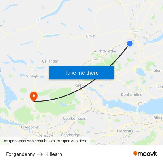 Forgandenny to Killearn map