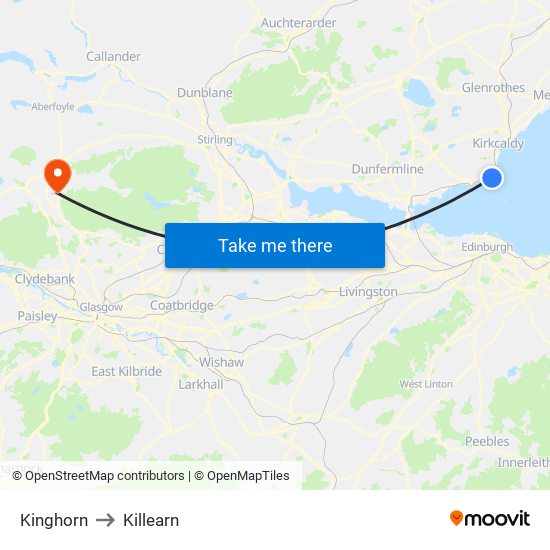 Kinghorn to Killearn map