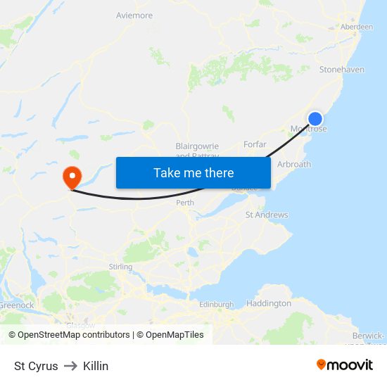 St Cyrus to Killin map