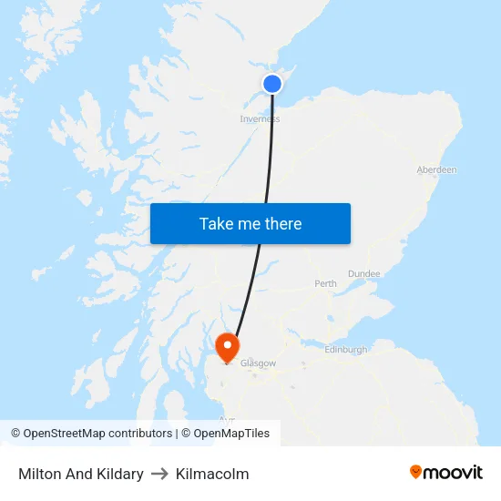 Milton And Kildary to Kilmacolm map