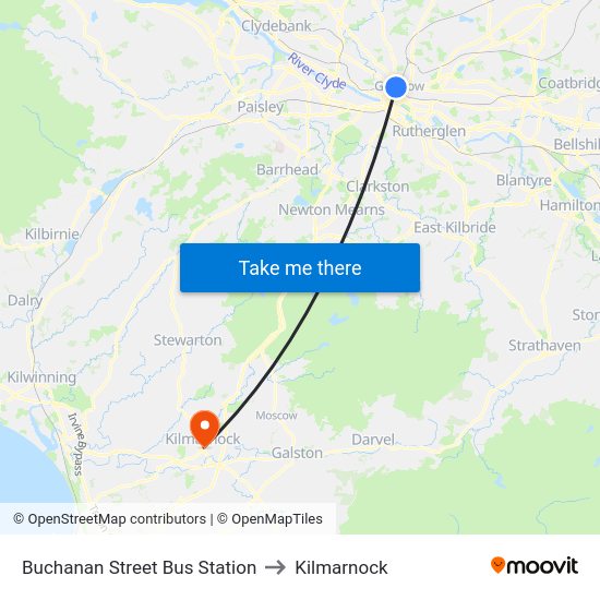 Map Of Kilmarnock Streets Buchanan Street Bus Station, Glasgow To Kilmarnock, Scotland With Public  Transportation