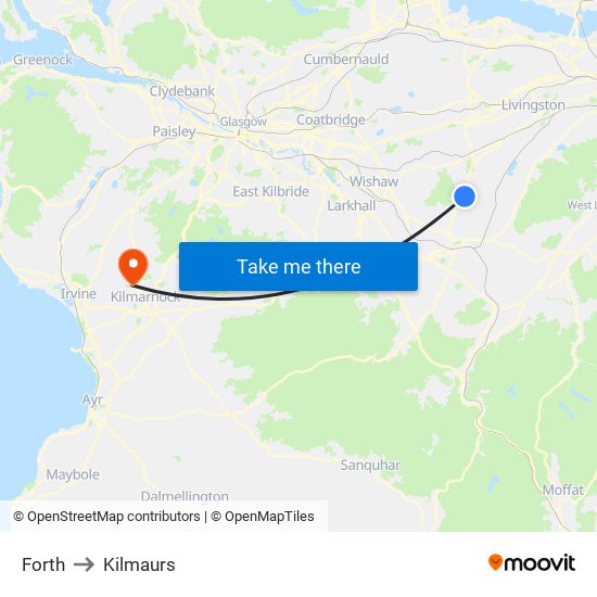 Forth to Kilmaurs map