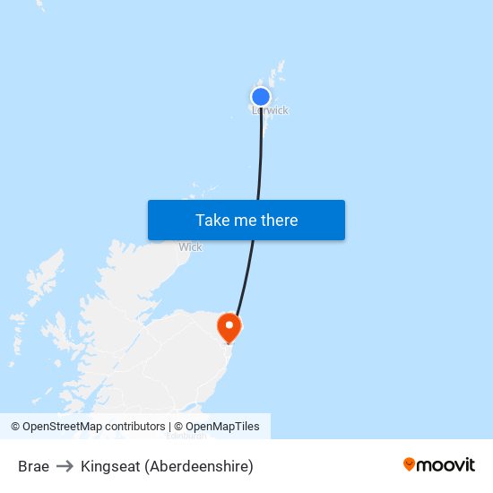 Brae to Kingseat (Aberdeenshire) map