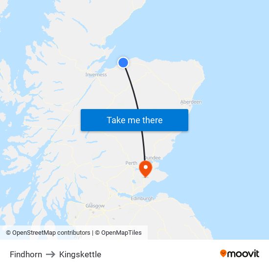 Findhorn to Kingskettle map