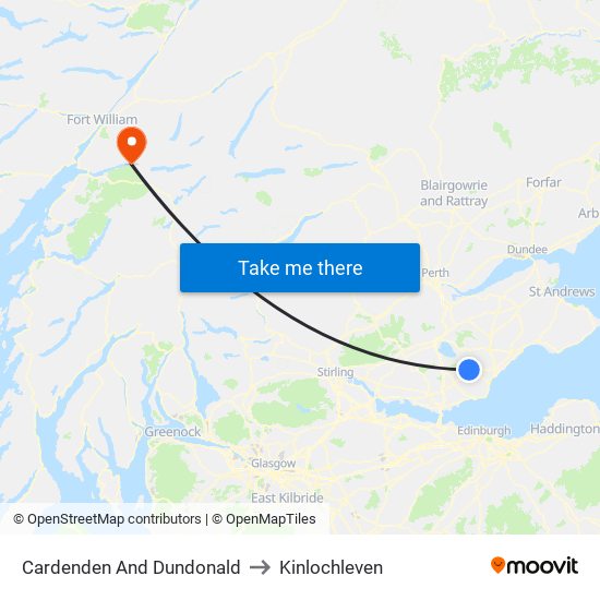 Cardenden And Dundonald to Kinlochleven map