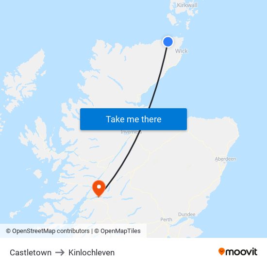 Castletown to Kinlochleven map