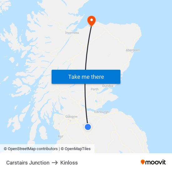 Carstairs Junction to Kinloss map