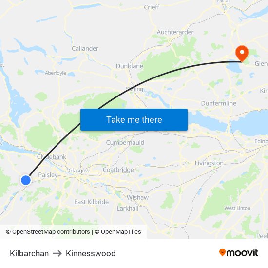 Kilbarchan to Kinnesswood map