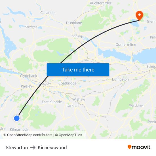 Stewarton to Kinnesswood map