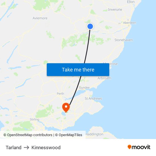 Tarland to Kinnesswood map