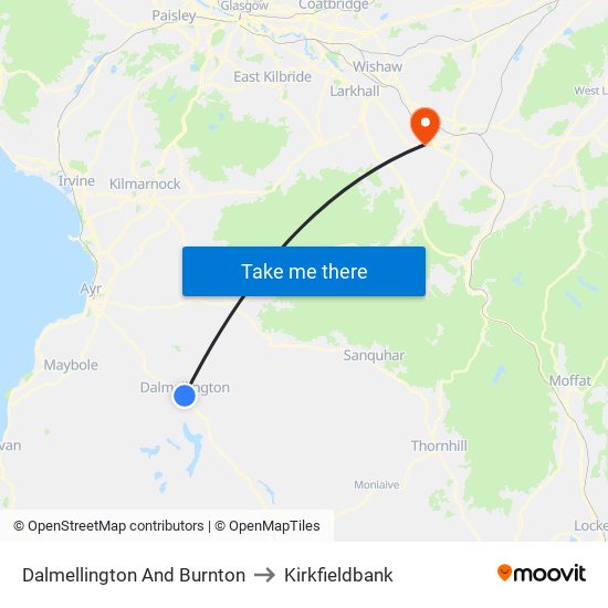 Dalmellington And Burnton to Kirkfieldbank map