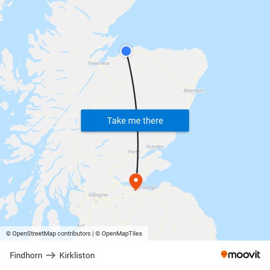 Findhorn to Kirkliston map