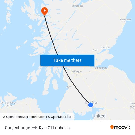 Cargenbridge to Kyle Of Lochalsh map