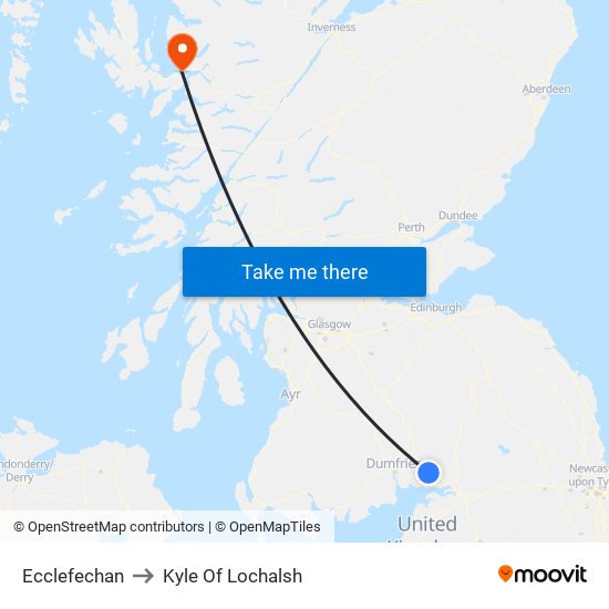 Ecclefechan to Kyle Of Lochalsh map