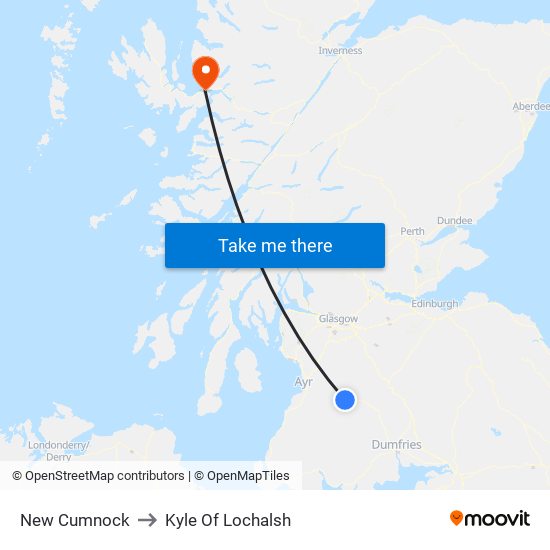 New Cumnock to Kyle Of Lochalsh map