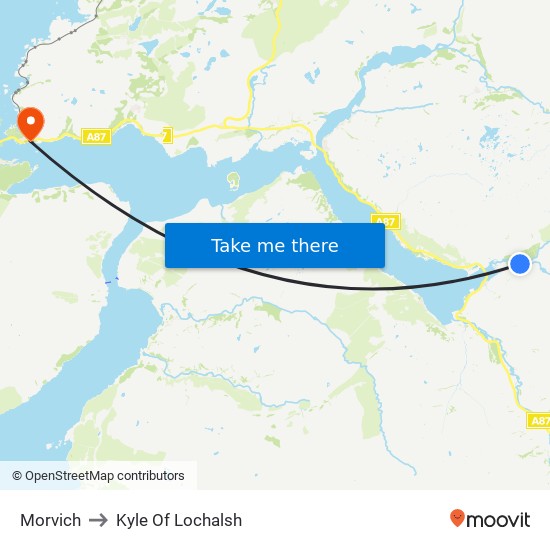 Morvich to Kyle Of Lochalsh map