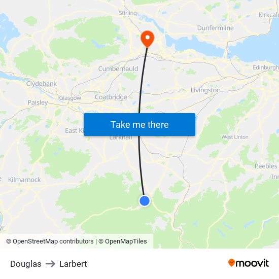 Douglas to Larbert map