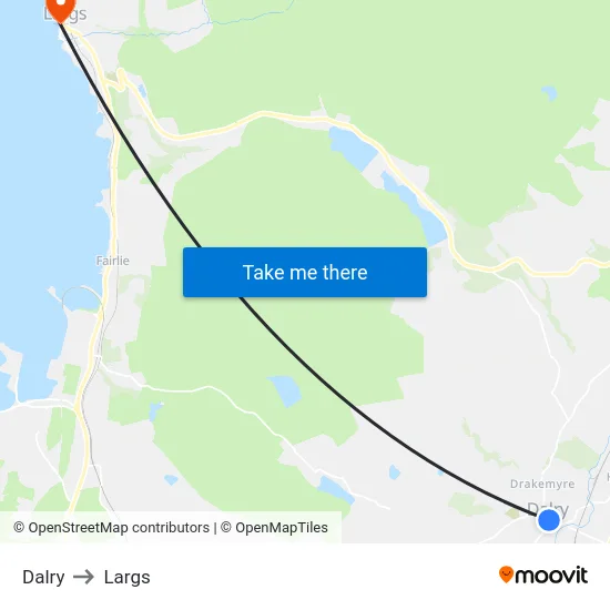Dalry to Largs map