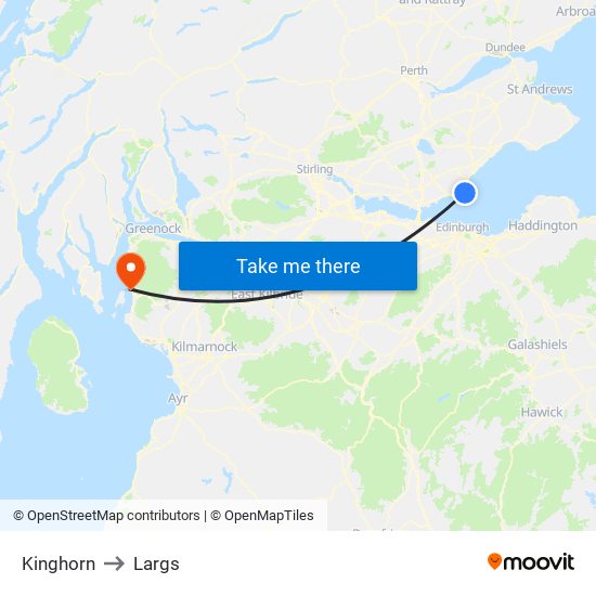 Kinghorn to Largs map