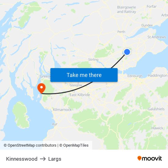 Kinnesswood to Largs map