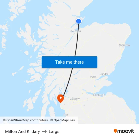Milton And Kildary to Largs map