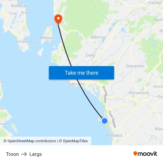 Troon to Largs map