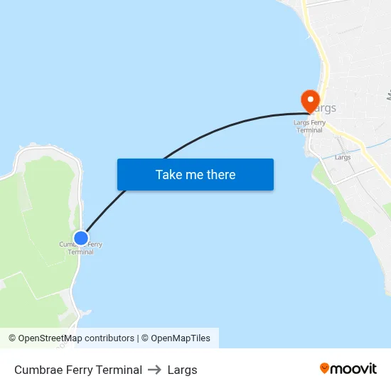 Cumbrae Ferry Terminal to Largs map