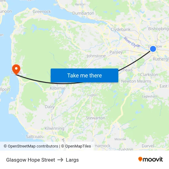 Glasgow Hope Street to Largs map