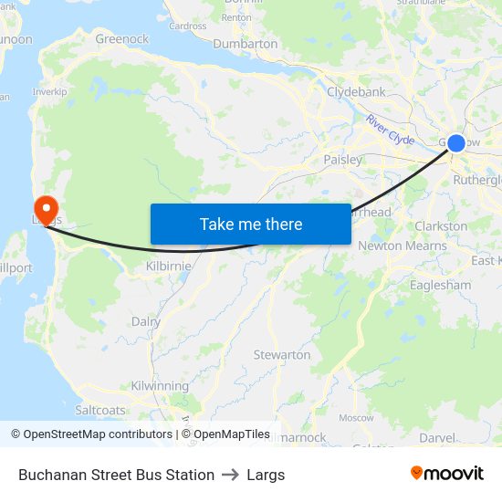 Buchanan Street Bus Station to Largs with public transportation