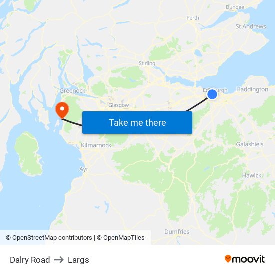 Dalry Road to Largs map