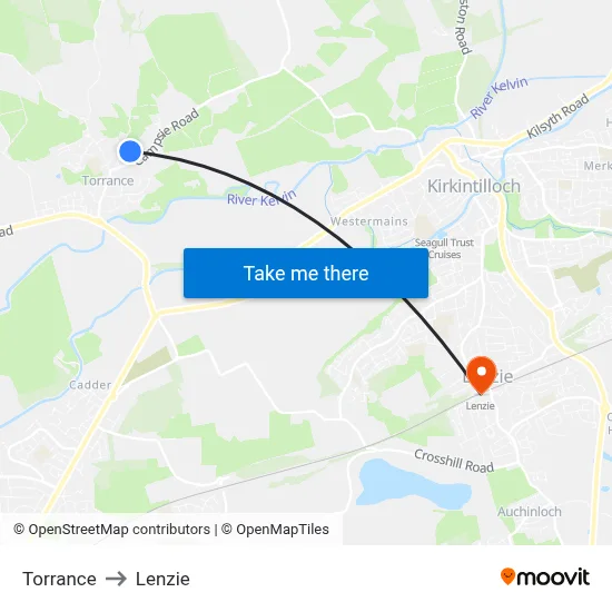 Torrance to Lenzie map