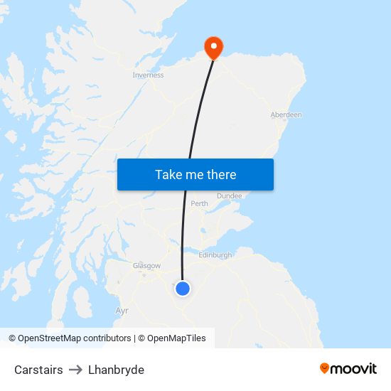 Carstairs to Lhanbryde map