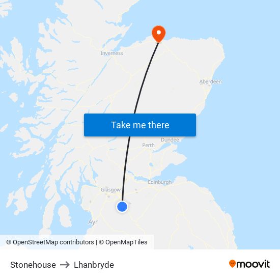 Stonehouse to Lhanbryde map