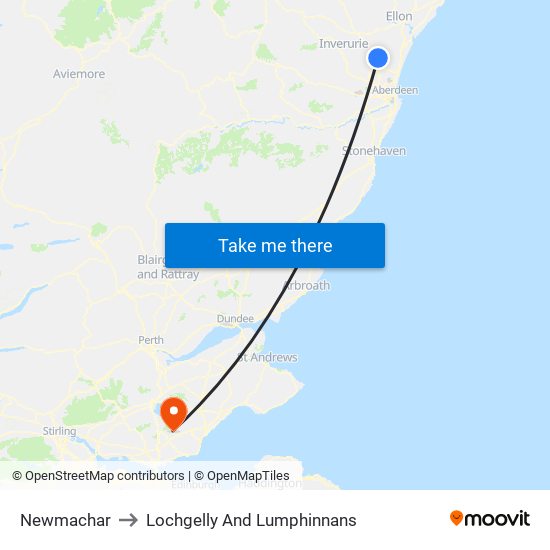 Newmachar to Lochgelly And Lumphinnans map