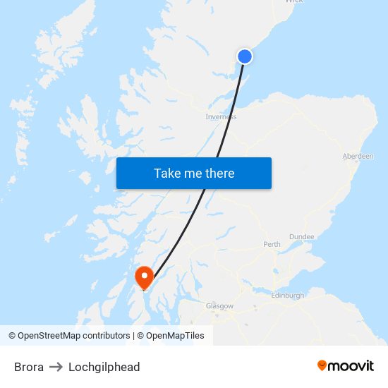 Brora to Lochgilphead map